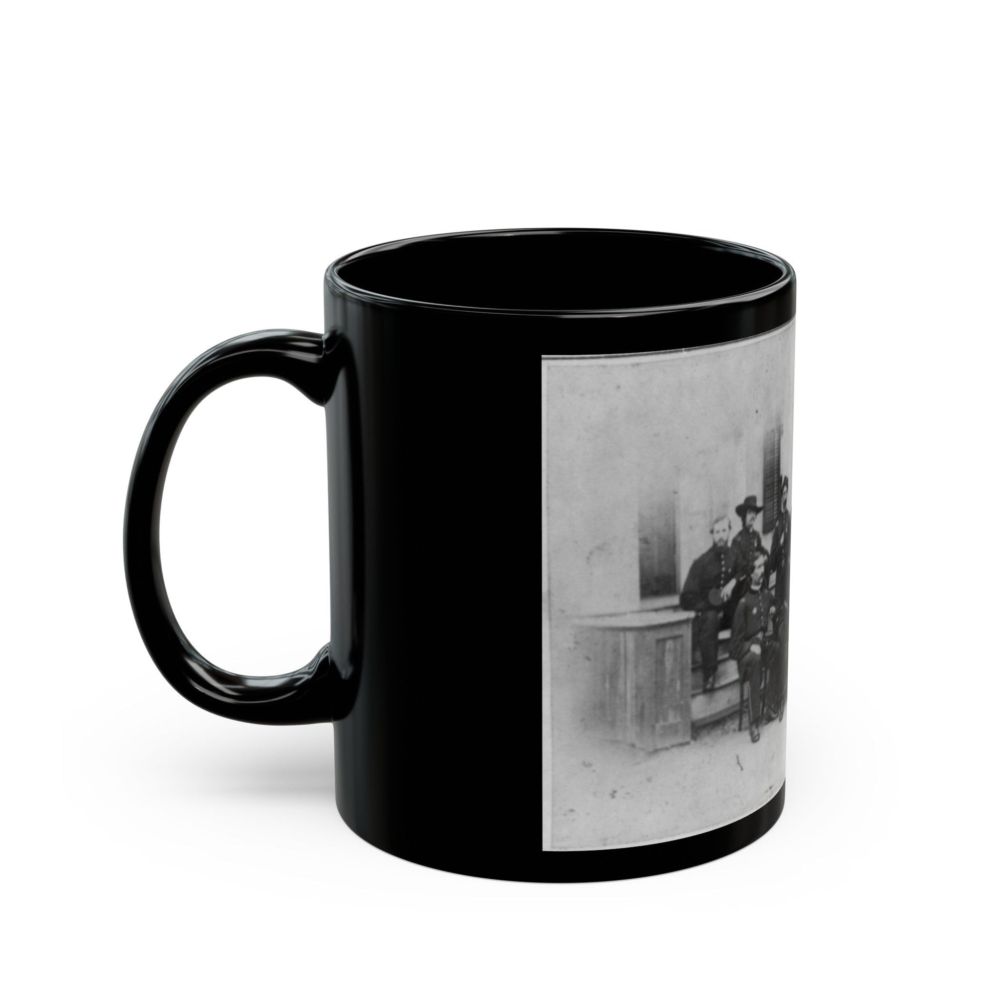 John W. Geary And Staff In Atlanta (U.S. Civil War) Black Coffee Mug-The Sticker Space