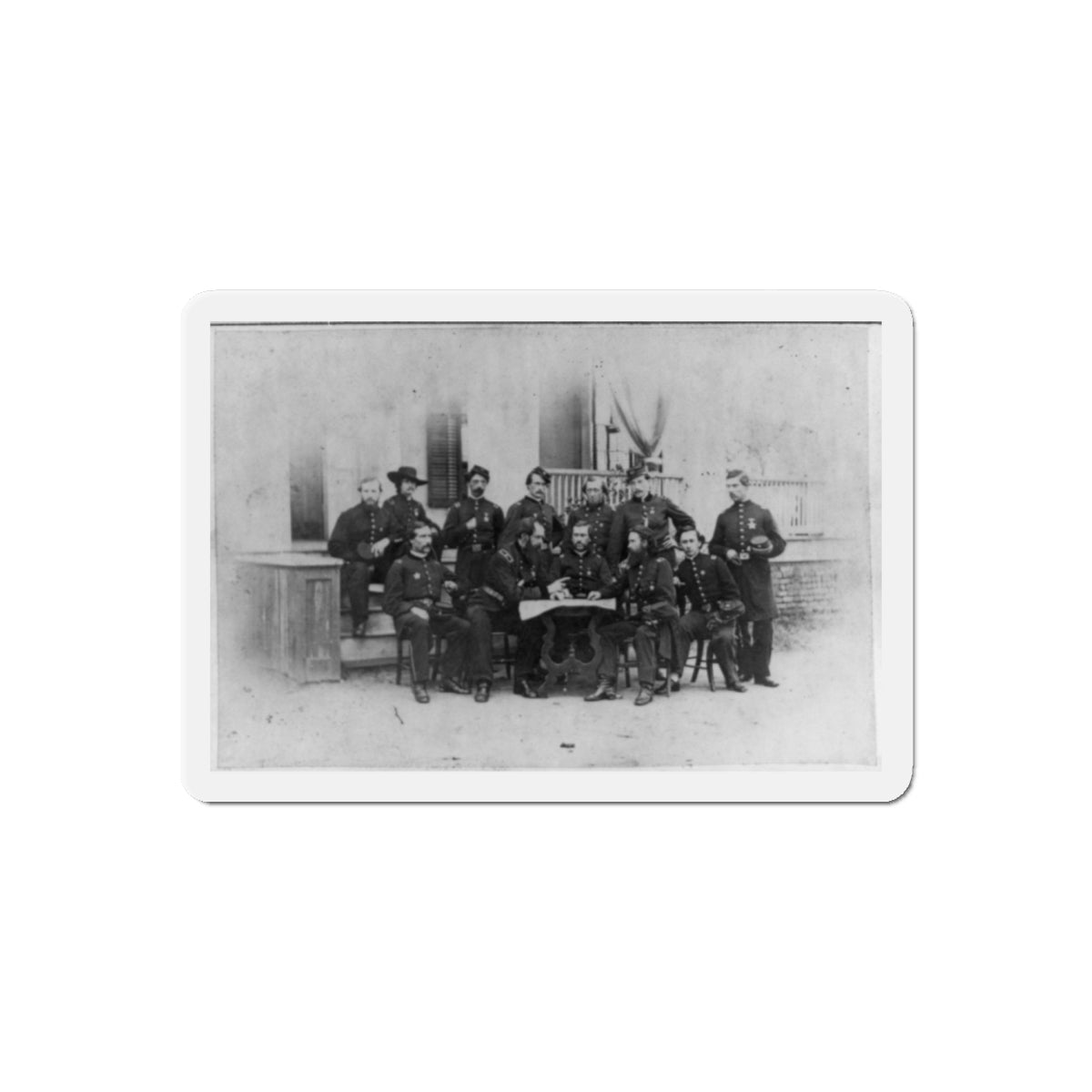 John W. Geary And Staff In Atlanta (U.S. Civil War) Refrigerator Magnet-6 Inch-Die-Cut-1 pc-The Sticker Space