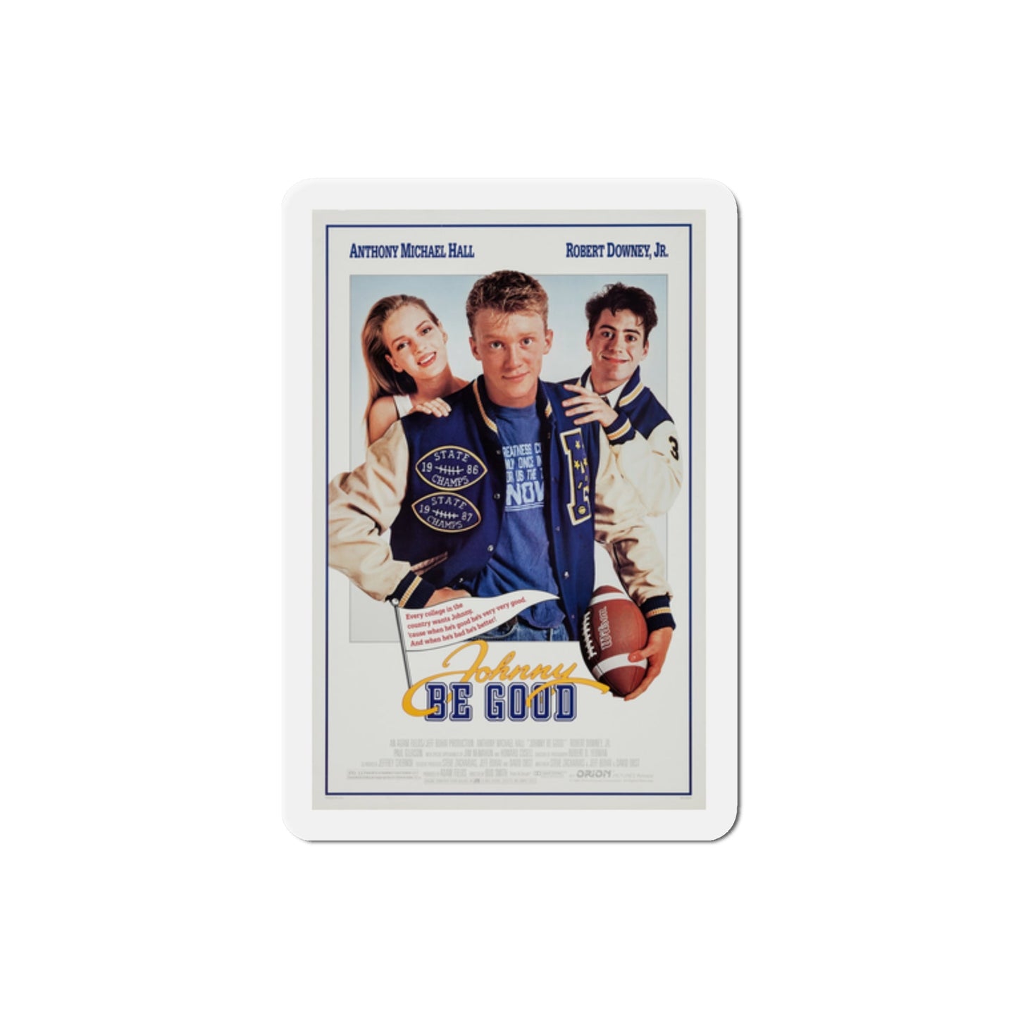 Johnny Be Good 1988 Movie Poster Die-Cut Magnet-2" x 2"-The Sticker Space