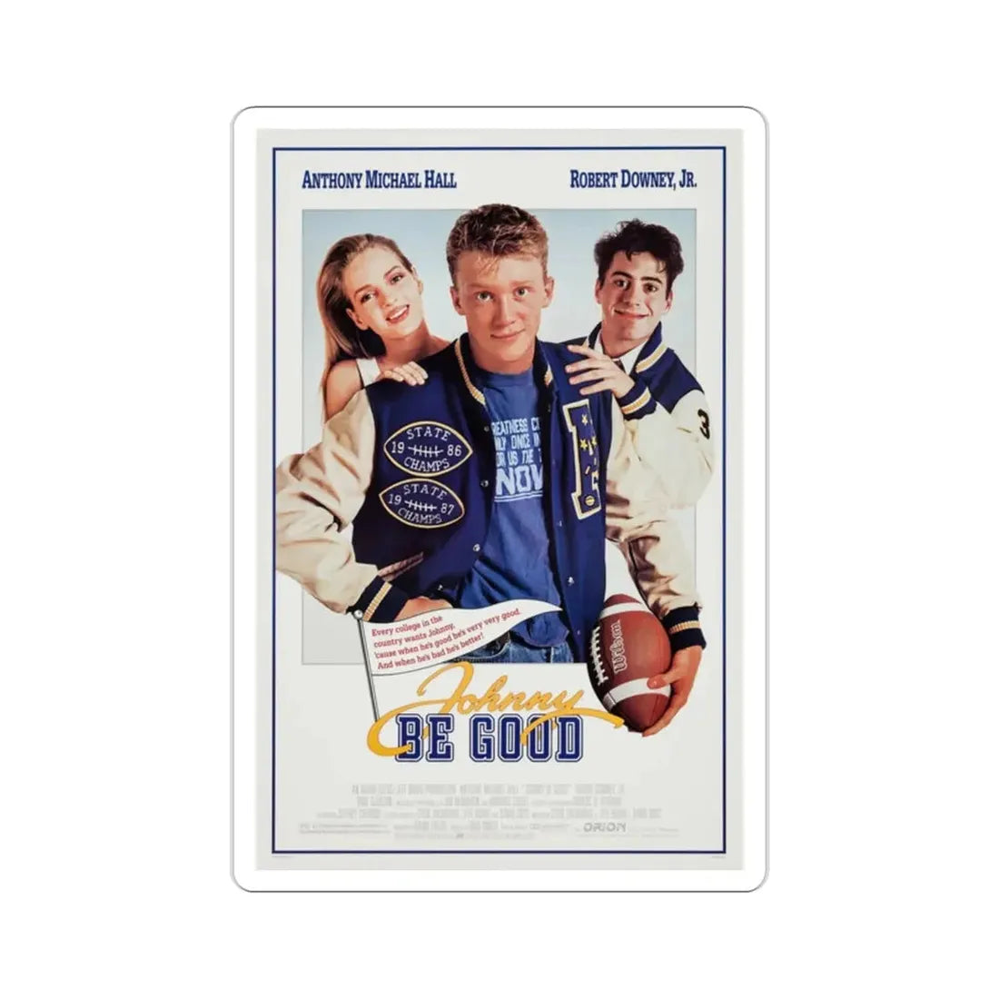 Johnny Be Good 1988 Movie Poster STICKER Vinyl Die-Cut Decal - The Sticker Space