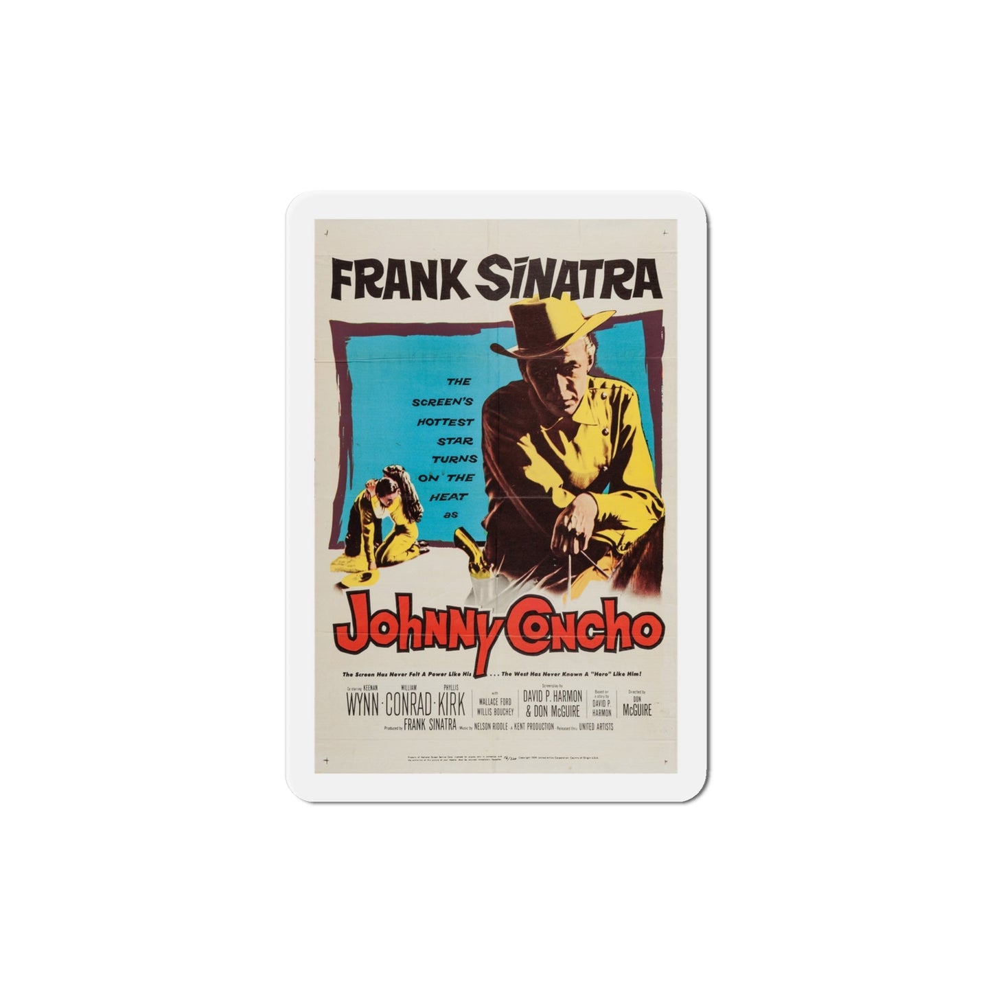 Johnny Concho 1956 Movie Poster Die-Cut Magnet-4 Inch-The Sticker Space