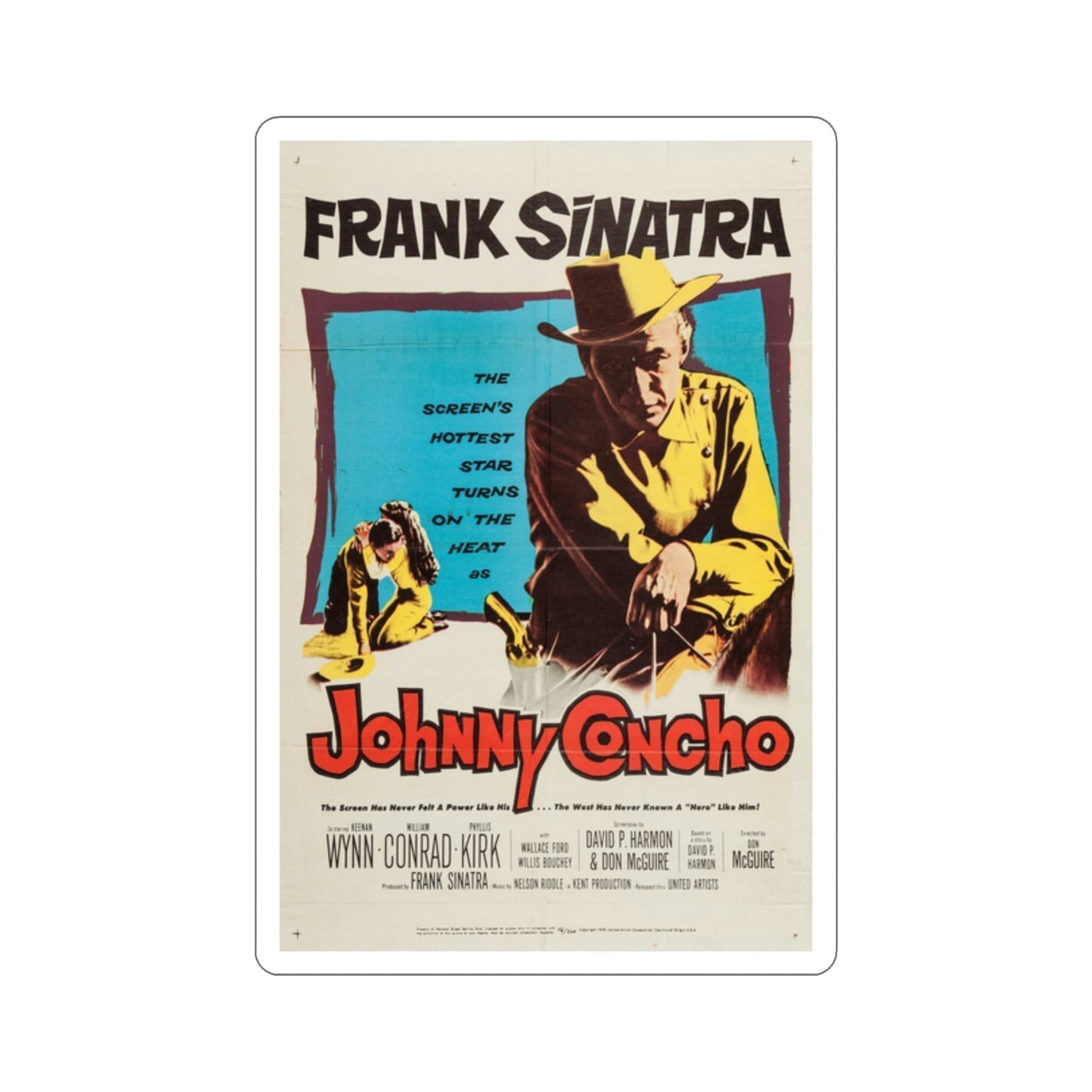 Johnny Concho 1956 Movie Poster STICKER Vinyl Die-Cut Decal-2 Inch-The Sticker Space