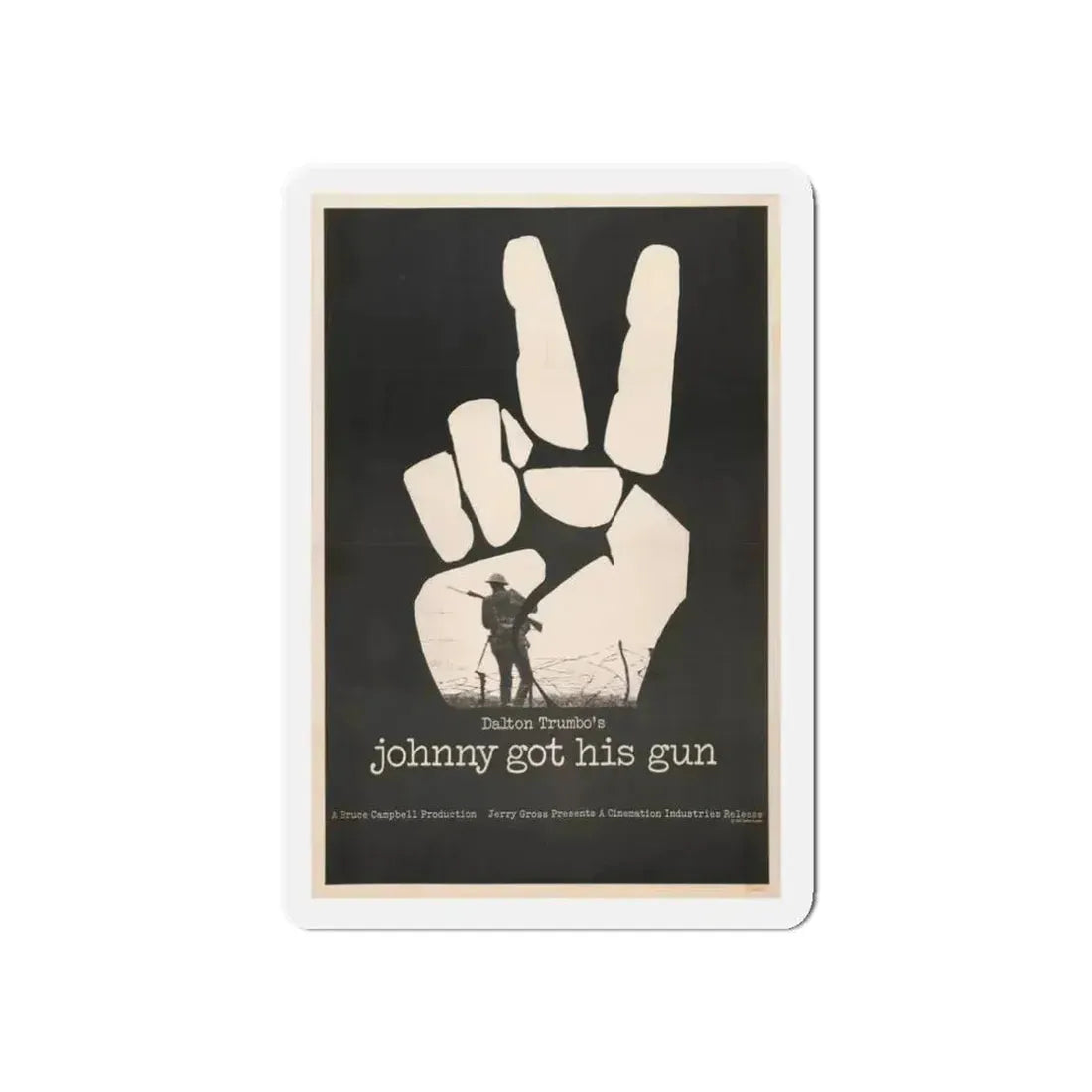 JOHNNY GOT HIS GUN 1971 Movie Poster - Refrigerator Magnet 3 Inch Die-Cut - The Sticker Space