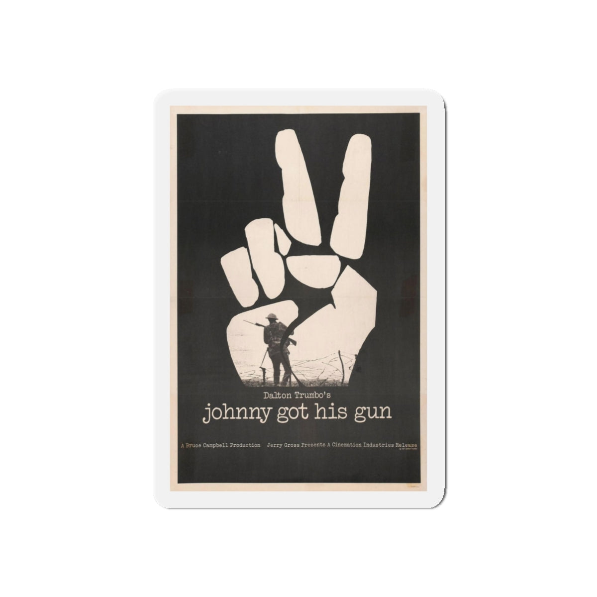 JOHNNY GOT HIS GUN 1971 Movie Poster - Refrigerator Magnet-3" x 3"-The Sticker Space