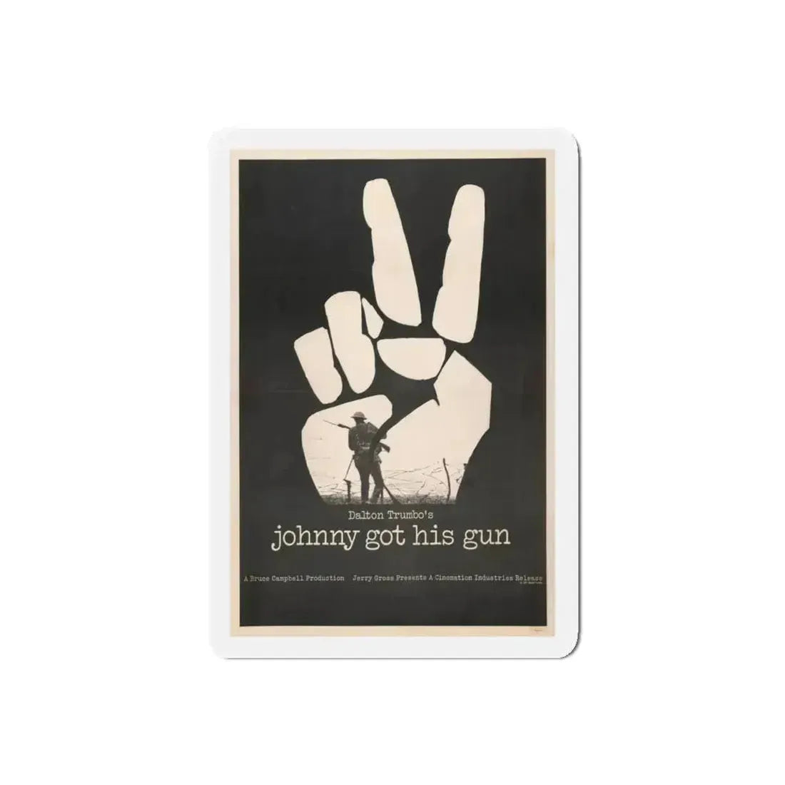 JOHNNY GOT HIS GUN 1971 Movie Poster - Refrigerator Magnet 5 Inch Die-Cut - The Sticker Space
