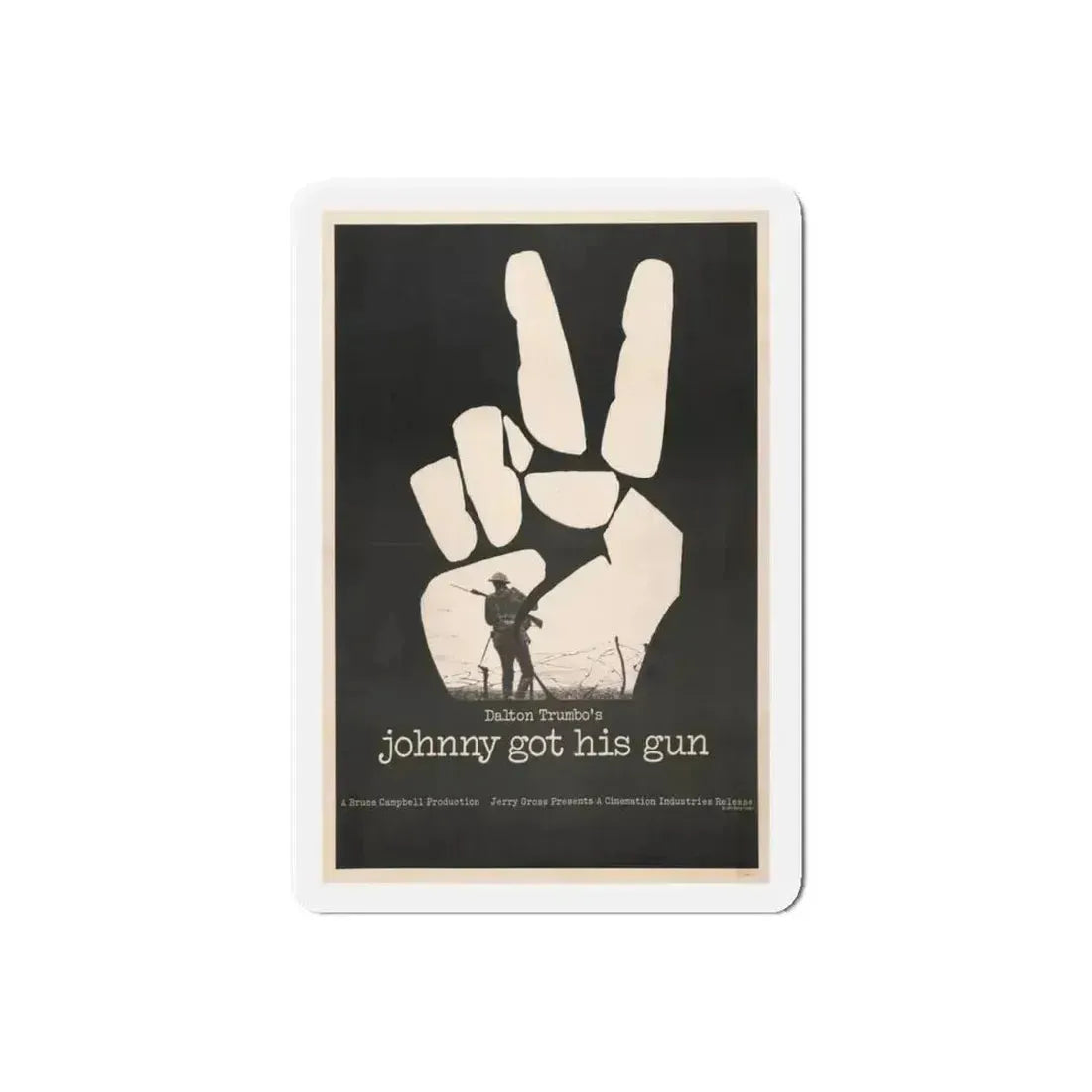 JOHNNY GOT HIS GUN 1971 Movie Poster - Refrigerator Magnet 6 Inch Die-Cut - The Sticker Space