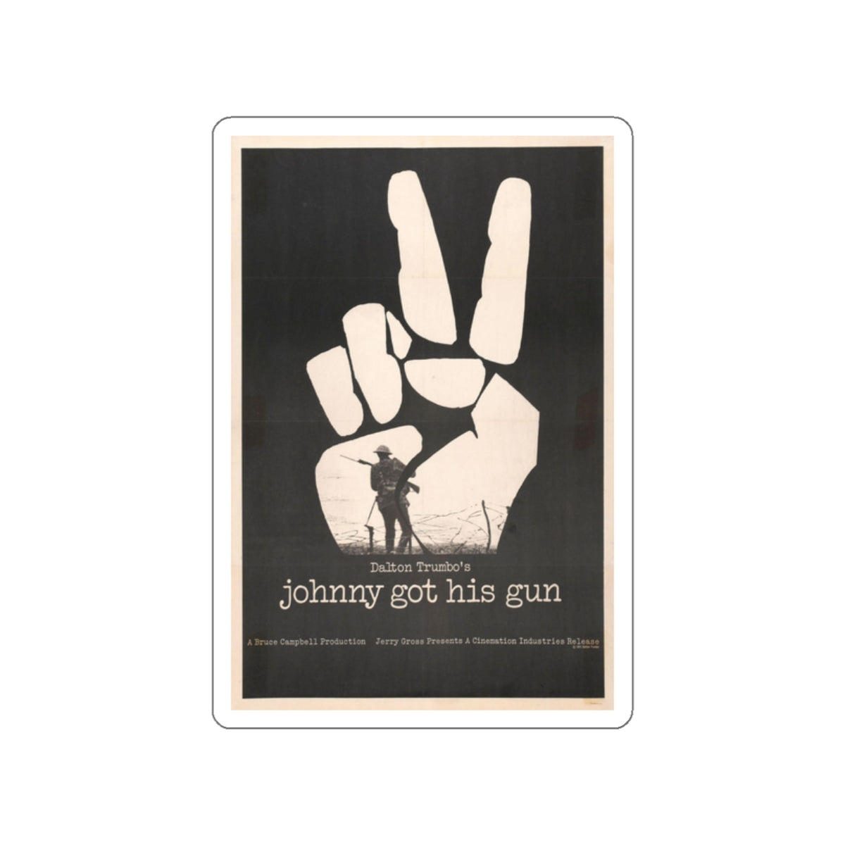 JOHNNY GOT HIS GUN 1971 Movie Poster STICKER Vinyl Die-Cut Decal-2 Inch-The Sticker Space