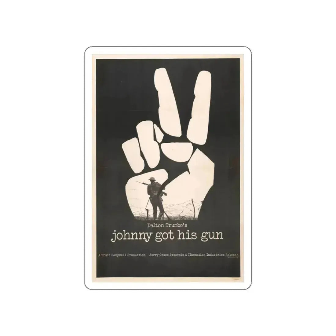 JOHNNY GOT HIS GUN 1971 Movie Poster STICKER Vinyl Die-Cut Decal 6 Inch - The Sticker Space