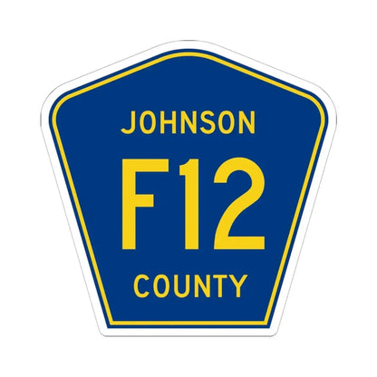 Johnson County Route F12 IA (Iowa) (Road Sign) STICKER Vinyl Kiss-Cut Decal 6 Inch White - The Sticker Space
