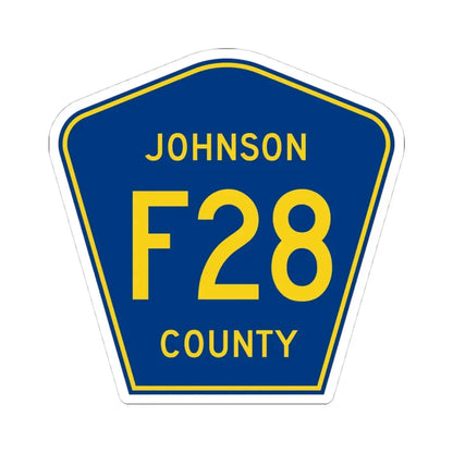 Johnson County Route F28 IA (Iowa) (Road Sign) STICKER Vinyl Kiss-Cut Decal 4 Inch White - The Sticker Space