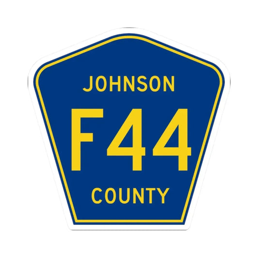 Johnson County Route F44 IA (Iowa) (Road Sign) STICKER Vinyl Kiss-Cut Decal 2 Inch White - The Sticker Space