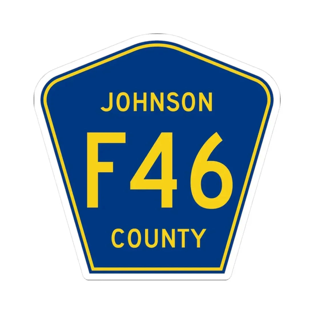 Johnson County Route F46 IA (Iowa) (Road Sign) STICKER Vinyl Kiss-Cut Decal 3 Inch White - The Sticker Space