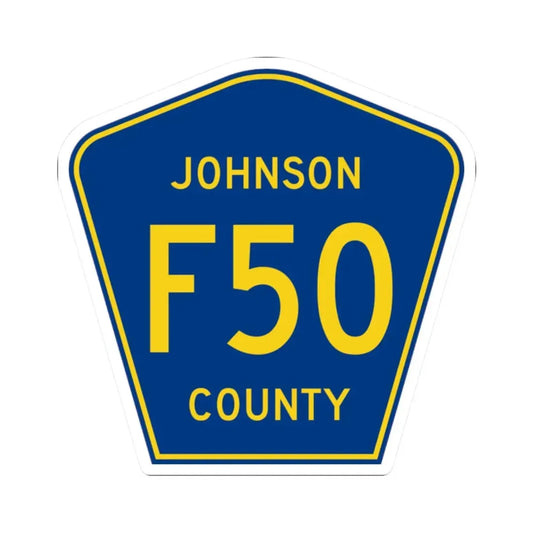 Johnson County Route F50 IA (Iowa) (Road Sign) STICKER Vinyl Kiss-Cut Decal 2 Inch White - The Sticker Space