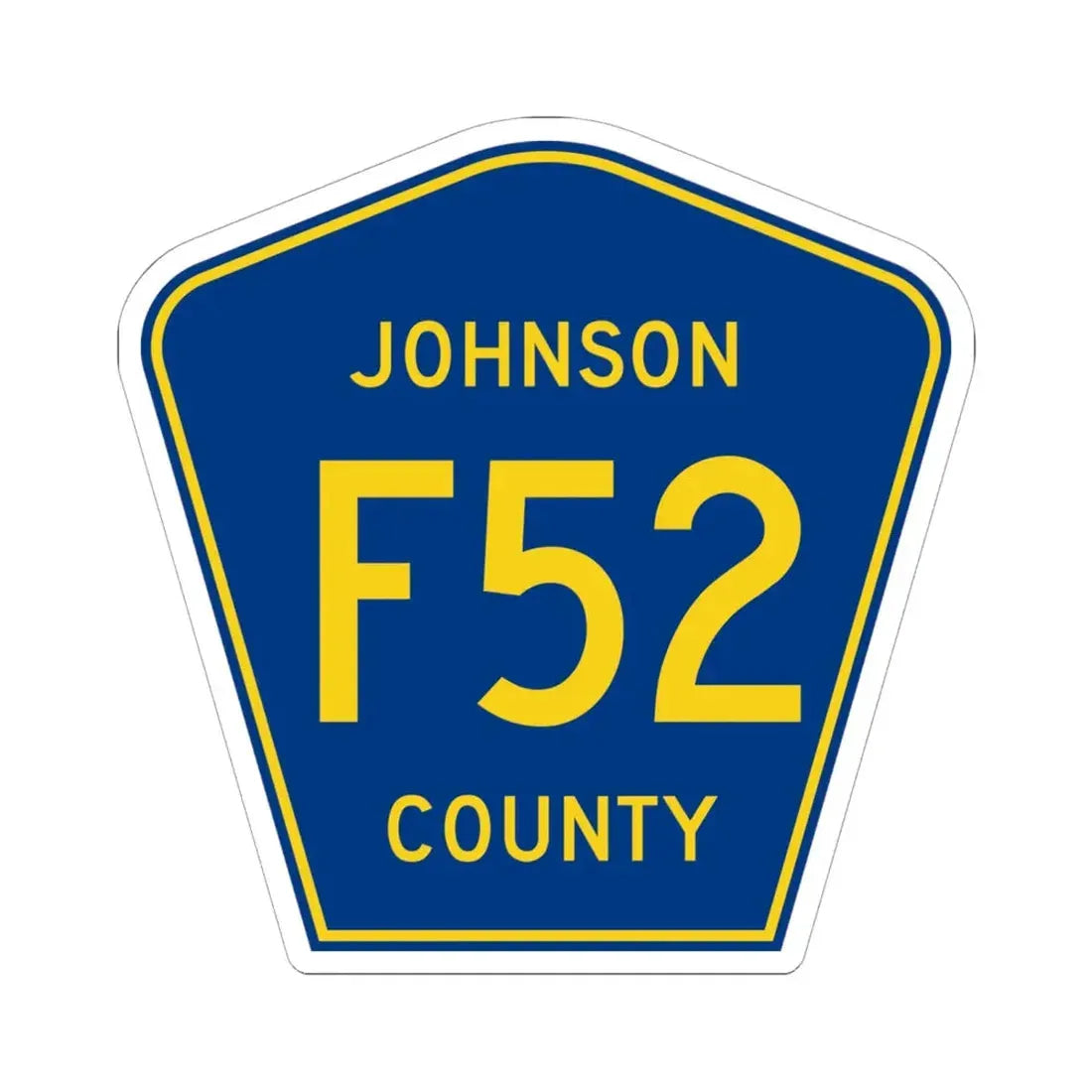 Johnson County Route F52 IA (Iowa) (Road Sign) STICKER Vinyl Kiss-Cut Decal 6 Inch White - The Sticker Space