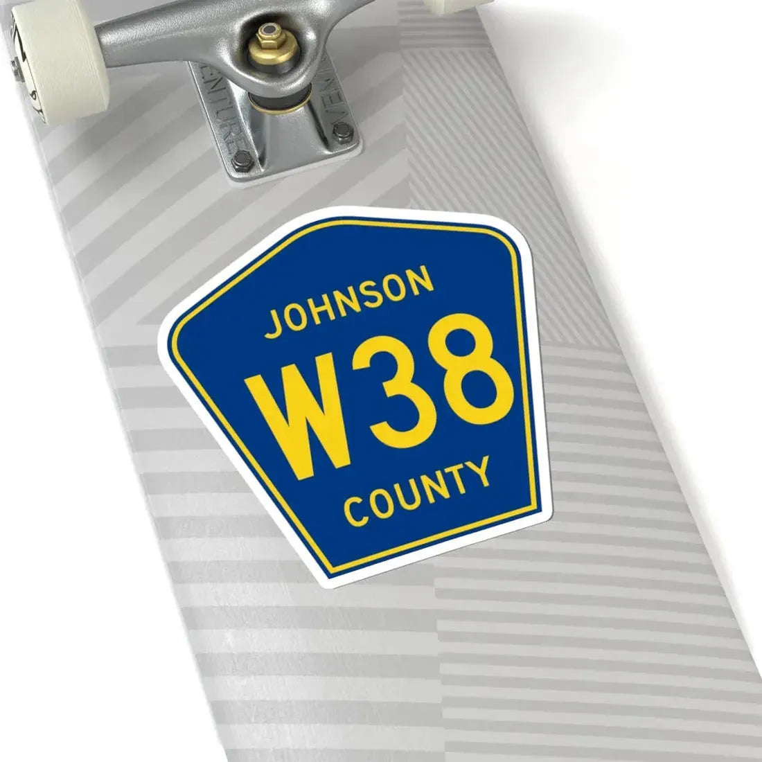 Johnson County Route W38 IA (Iowa) (Road Sign) STICKER Vinyl Kiss-Cut Decal - The Sticker Space