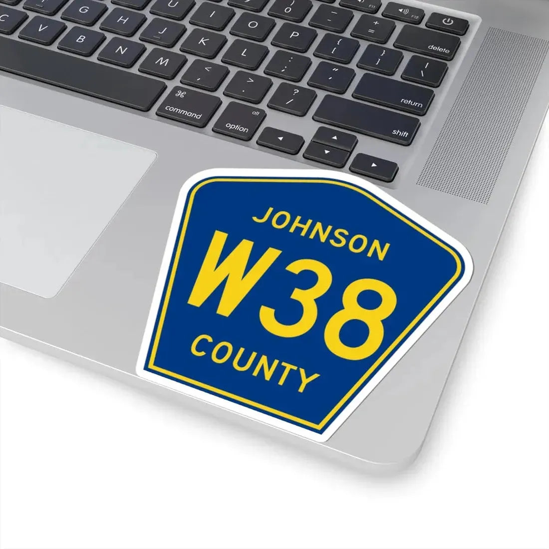 Johnson County Route W38 IA (Iowa) (Road Sign) STICKER Vinyl Kiss-Cut Decal - The Sticker Space