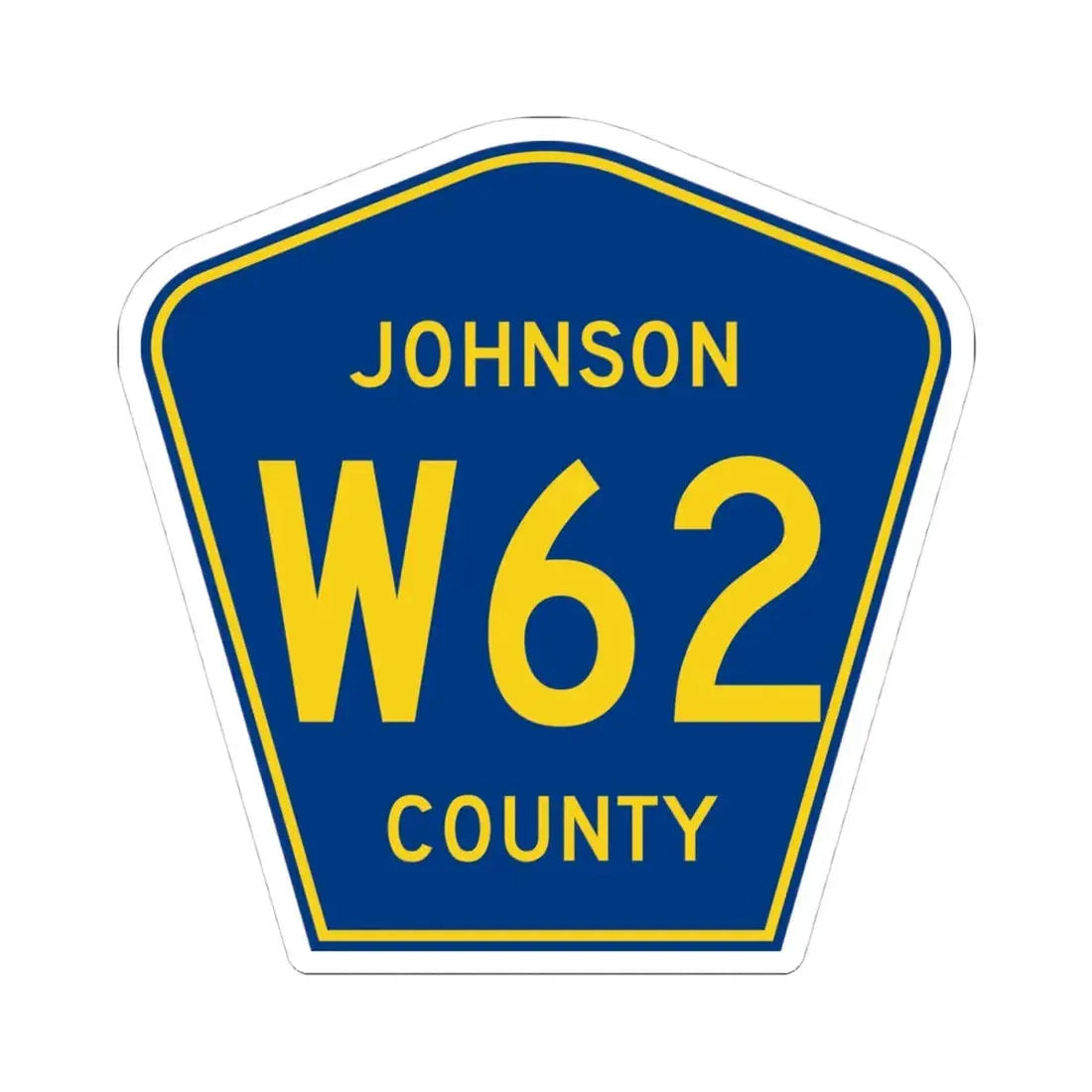 Johnson County Route W62 IA (Iowa) (Road Sign) STICKER Vinyl Kiss-Cut Decal 4 Inch White - The Sticker Space