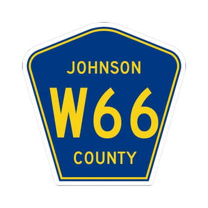 Johnson County Route W66 IA (Iowa) (Road Sign) STICKER Vinyl Kiss-Cut Decal 3 Inch White - The Sticker Space