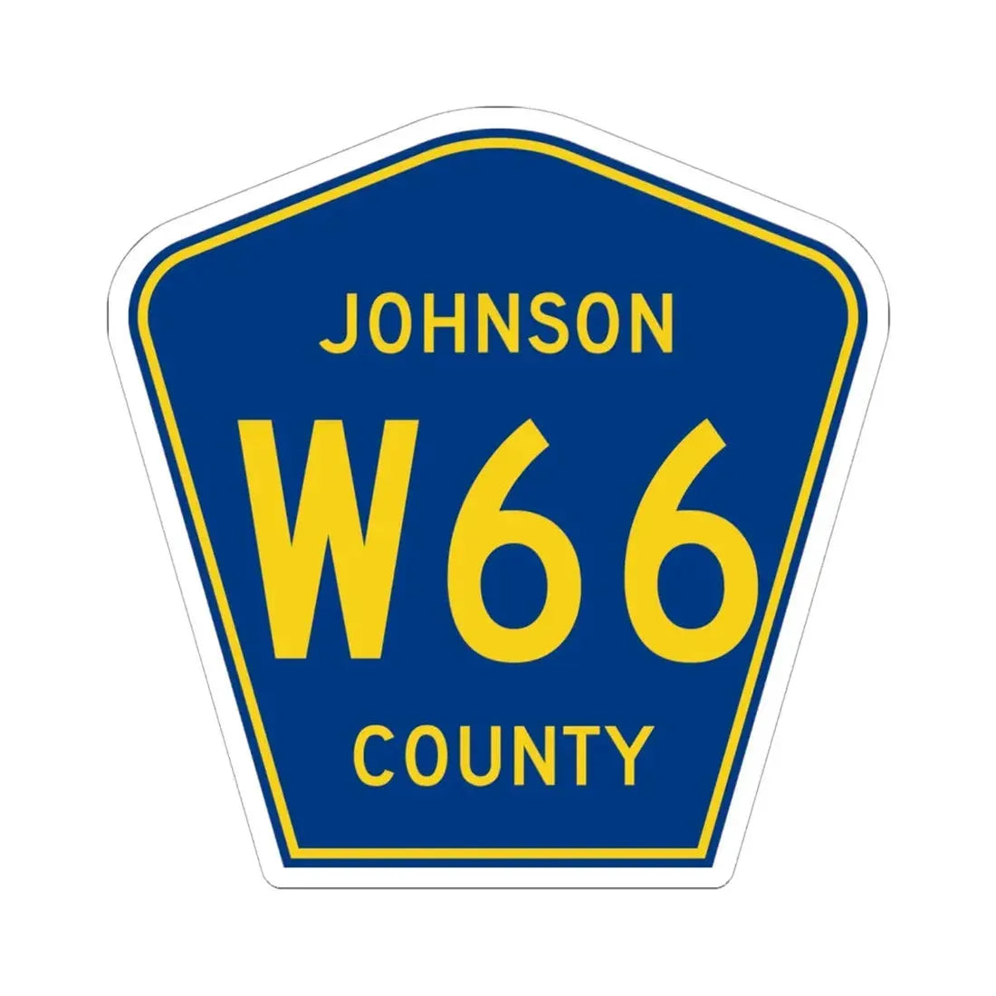 Johnson County Route W66 IA (Iowa) (Road Sign) STICKER Vinyl Kiss-Cut Decal 6 Inch White - The Sticker Space