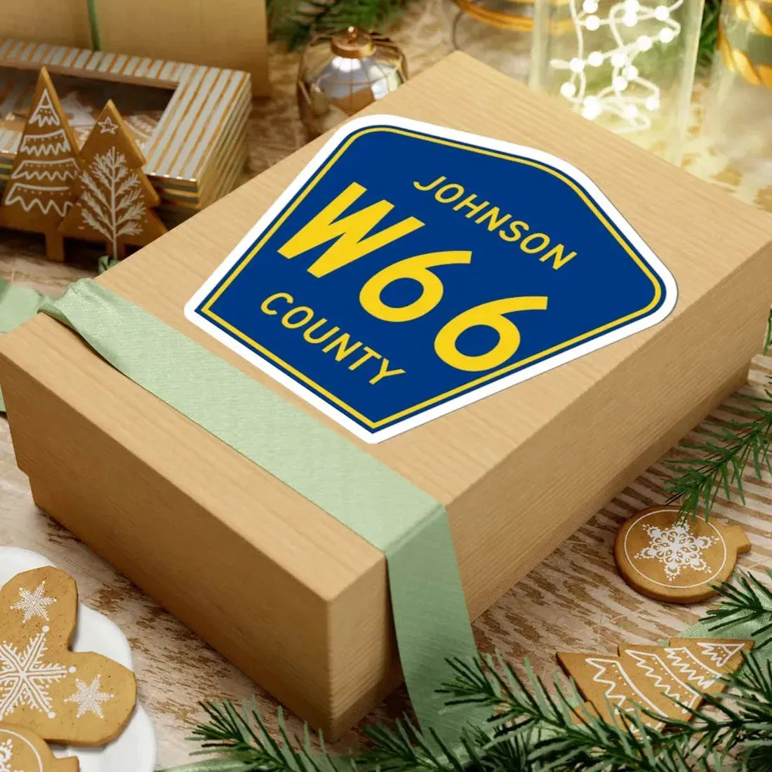 Johnson County Route W66 IA (Iowa) (Road Sign) STICKER Vinyl Kiss-Cut Decal - The Sticker Space