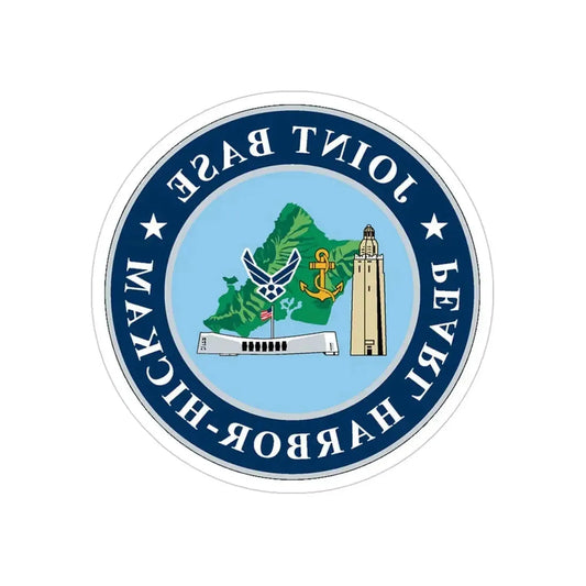 Joint Base Pearl Harbor Hickam (U.S. Navy) REVERSE PRINT Transparent Die-Cut STICKER 6 Inch Die-Cut Transparent - The Sticker Space