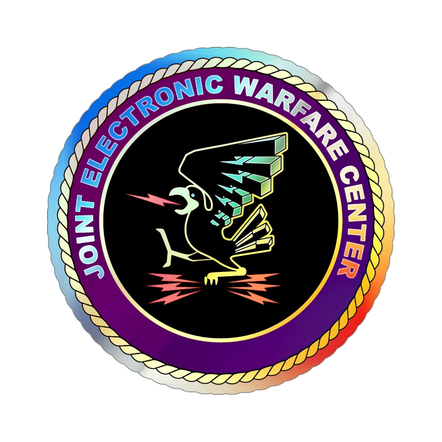 Joint Electronic Warfare Center JEWC (U.S. Air Force) Holographic STICKER Die-Cut Vinyl Decal-4 Inch-The Sticker Space