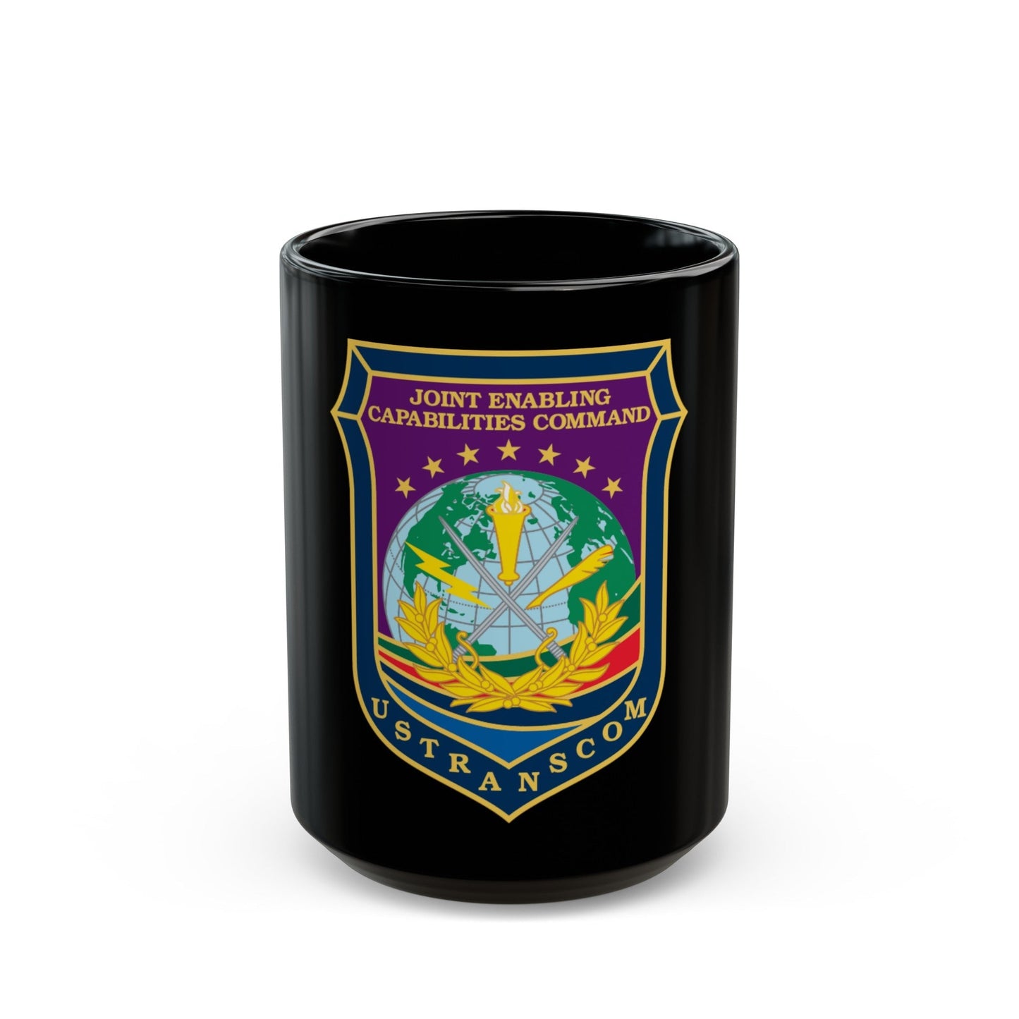 Joint Enabling Capabilities Command USTRANSCOM (U.S. Navy) Black Coffee Mug-15oz-The Sticker Space