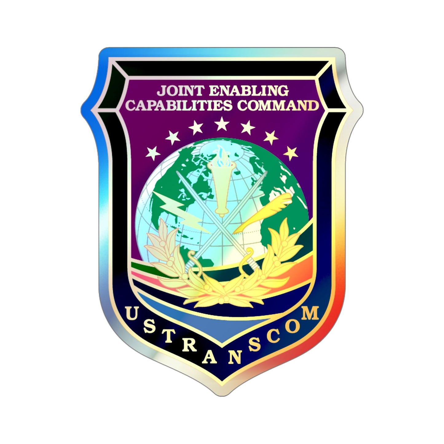 Joint Enabling Capabilities Command USTRANSCOM (U.S. Navy) Holographic STICKER Die-Cut Vinyl Decal-5 Inch-The Sticker Space