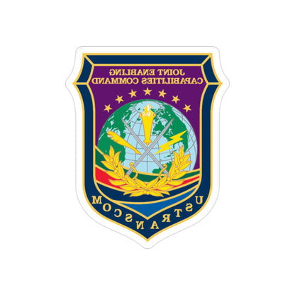 Joint Enabling Capabilities Command USTRANSCOM (U.S. Navy) REVERSE PRINT Transparent STICKER-2" × 2"-The Sticker Space