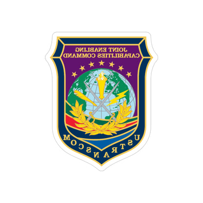 Joint Enabling Capabilities Command USTRANSCOM (U.S. Navy) REVERSE PRINT Transparent STICKER-4" × 4"-The Sticker Space