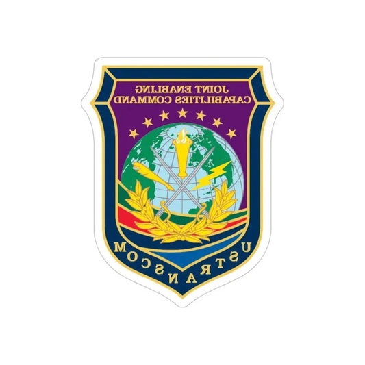 Joint Enabling Capabilities Command USTRANSCOM (U.S. Navy) REVERSE PRINT Transparent Die-Cut STICKER 6 Inch Die-Cut Transparent - The Sticker Space