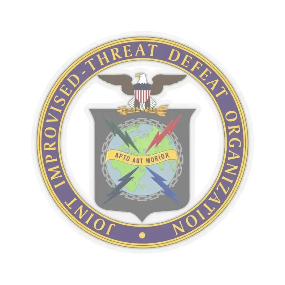 Joint Improvised Threat Defeat Organization - STICKER Vinyl Kiss-Cut Decal 3 Inch Transparent - The Sticker Space