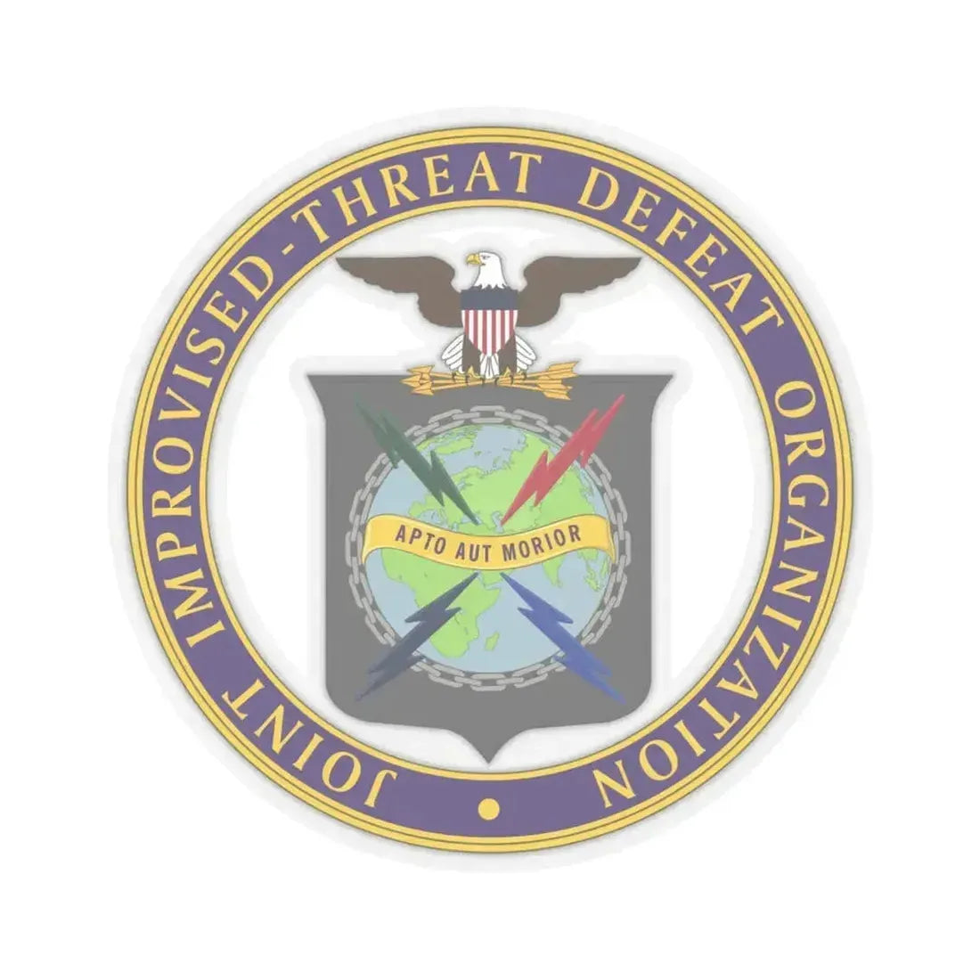 Joint Improvised Threat Defeat Organization - STICKER Vinyl Kiss-Cut Decal 4 Inch Transparent - The Sticker Space