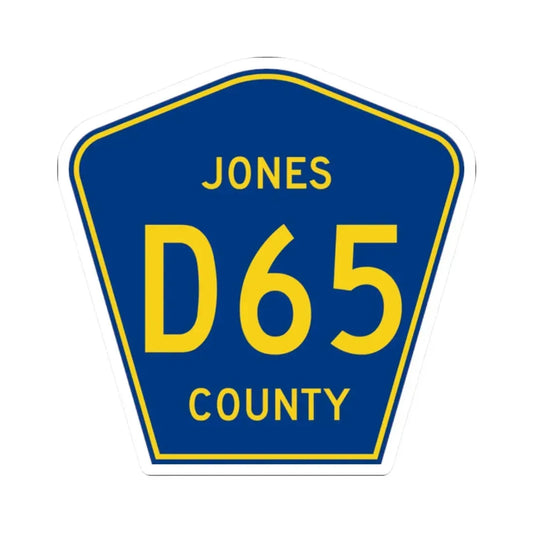 Jones County Route D65 IA (Iowa) (Road Sign) STICKER Vinyl Kiss-Cut Decal 2 Inch White - The Sticker Space