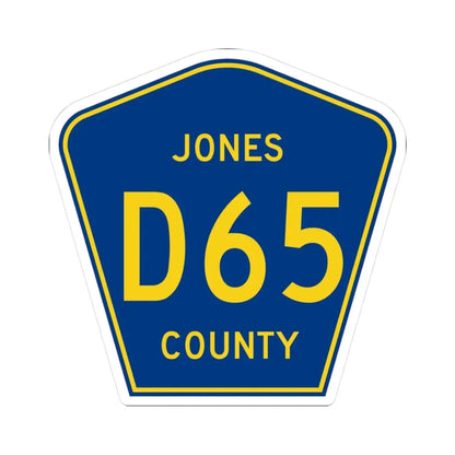 Jones County Route D65 IA (Iowa) (Road Sign) STICKER Vinyl Kiss-Cut Decal 3 Inch White - The Sticker Space