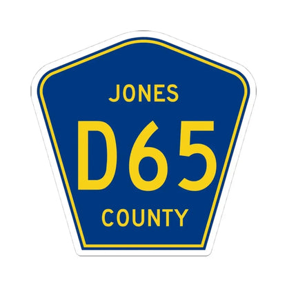 Jones County Route D65 IA (Iowa) (Road Sign) STICKER Vinyl Kiss-Cut Decal 4 Inch White - The Sticker Space