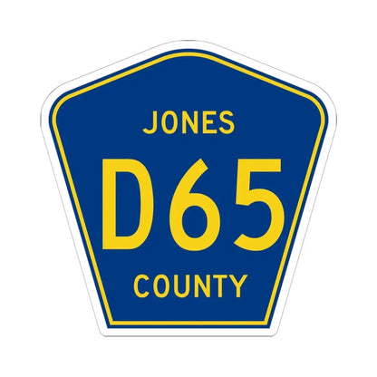 Jones County Route D65 IA (Iowa) (Road Sign) STICKER Vinyl Kiss-Cut Decal 6 Inch White - The Sticker Space