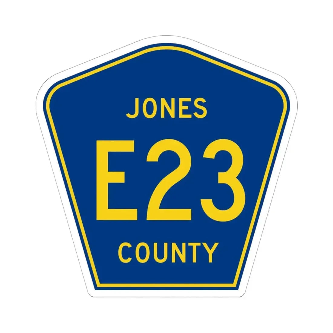 Jones County Route E23 IA (Iowa) (Road Sign) STICKER Vinyl Kiss-Cut Decal 6 Inch White - The Sticker Space