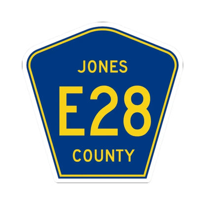 Jones County Route E28 IA (Iowa) (Road Sign) STICKER Vinyl Kiss-Cut Decal 2 Inch White - The Sticker Space