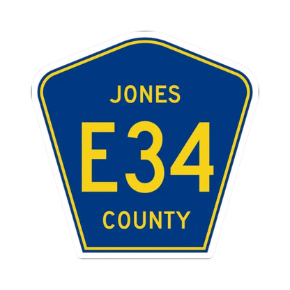 Jones County Route E34 IA (Iowa) (Road Sign) STICKER Vinyl Kiss-Cut Decal 2 Inch White - The Sticker Space