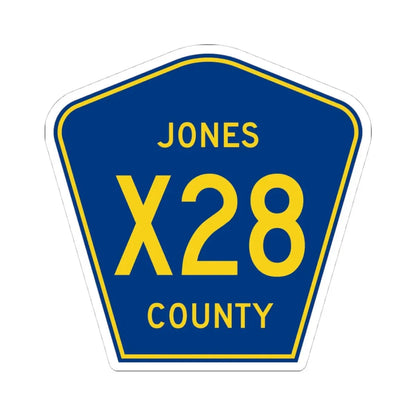 Jones County Route X28 IA (Iowa) (Road Sign) STICKER Vinyl Kiss-Cut Decal 4 Inch White - The Sticker Space