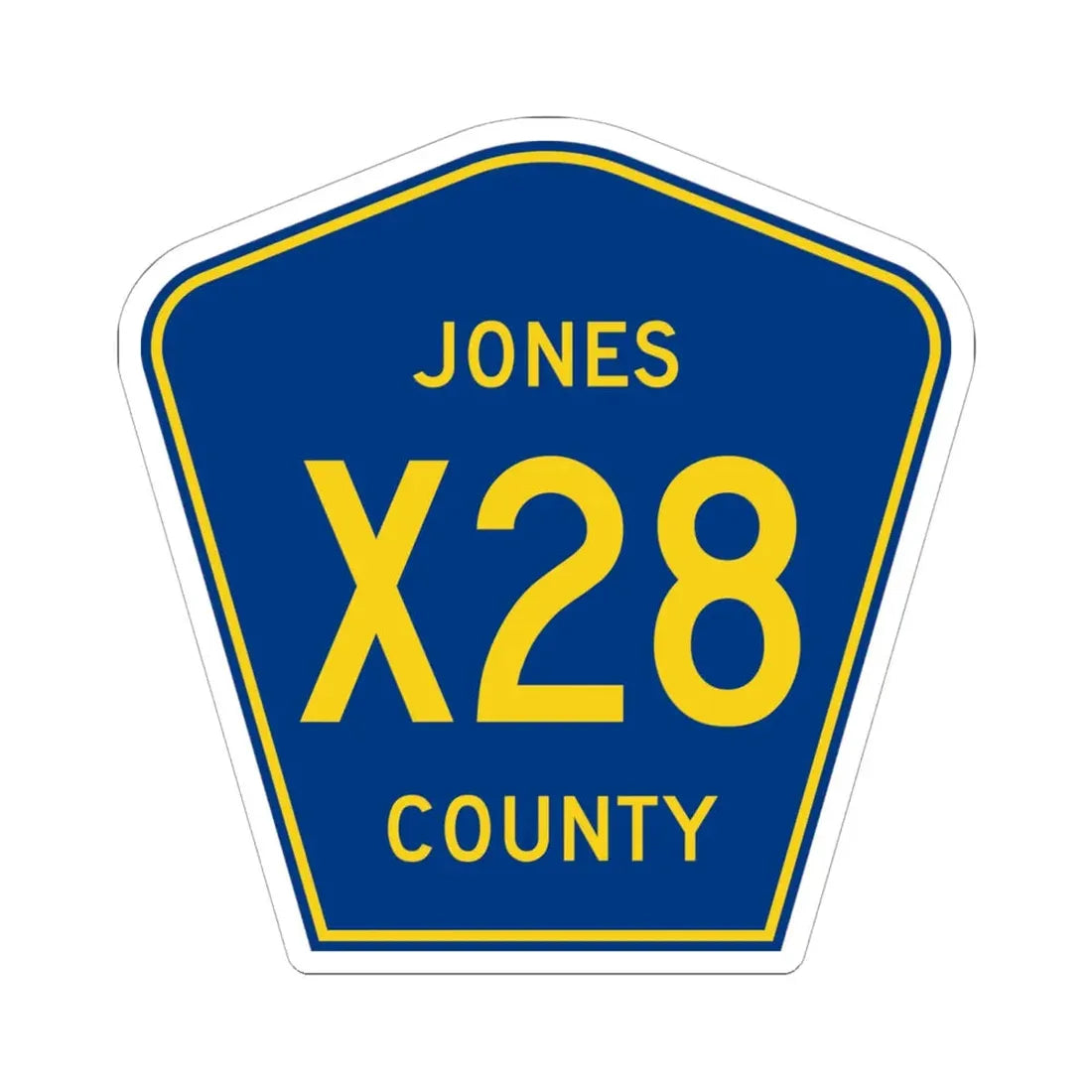 Jones County Route X28 IA (Iowa) (Road Sign) STICKER Vinyl Kiss-Cut Decal 6 Inch White - The Sticker Space