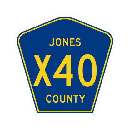 Jones County Route X40 IA (Iowa) (Road Sign) STICKER Vinyl Kiss-Cut Decal 2 Inch White - The Sticker Space
