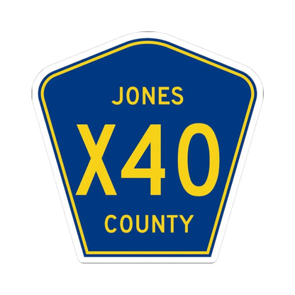 Jones County Route X40 IA (Iowa) (Road Sign) STICKER Vinyl Kiss-Cut Decal 3 Inch White - The Sticker Space