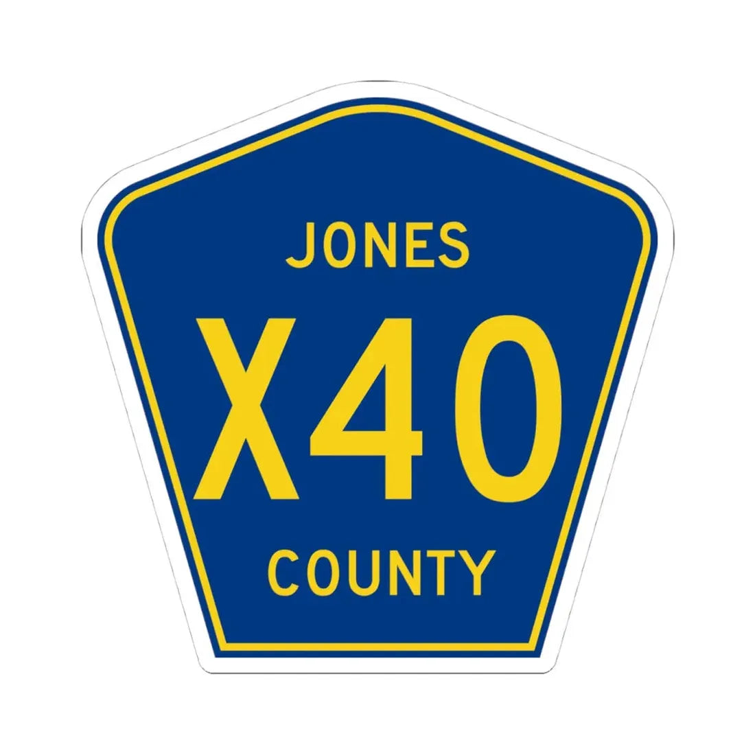 Jones County Route X40 IA (Iowa) (Road Sign) STICKER Vinyl Kiss-Cut Decal 4 Inch White - The Sticker Space