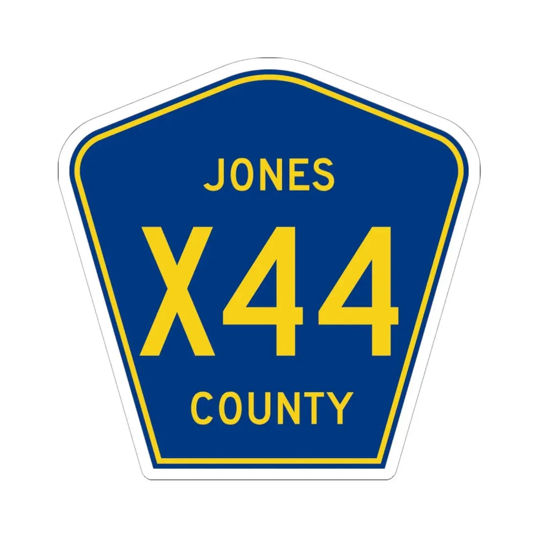 Jones County Route X44 IA (Iowa) (Road Sign) STICKER Vinyl Kiss-Cut Decal 6 Inch White - The Sticker Space