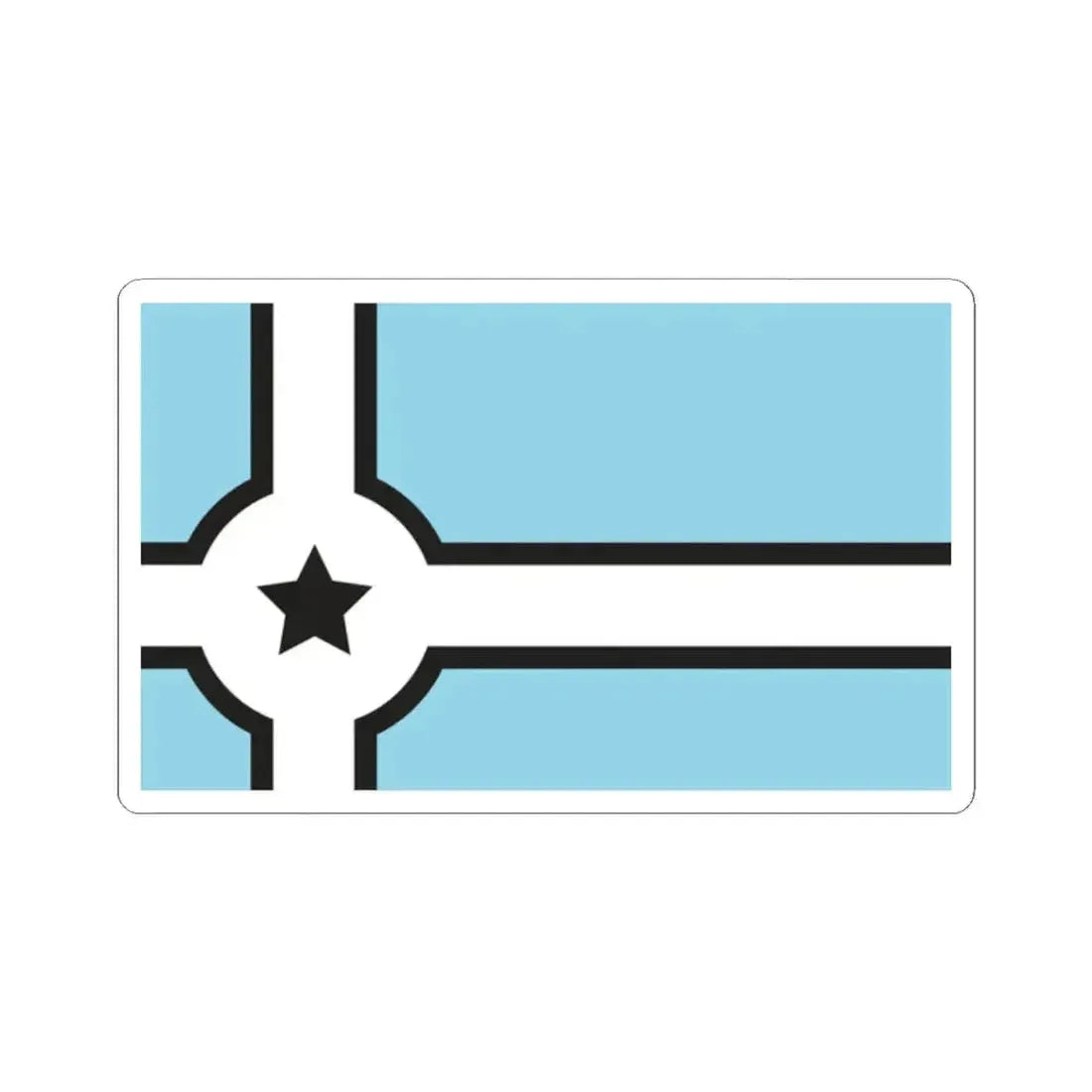 Joplin Missouri Crossroads flag proposal (United States) STICKER Vinyl Kiss-Cut Decal 2 Inch White - The Sticker Space