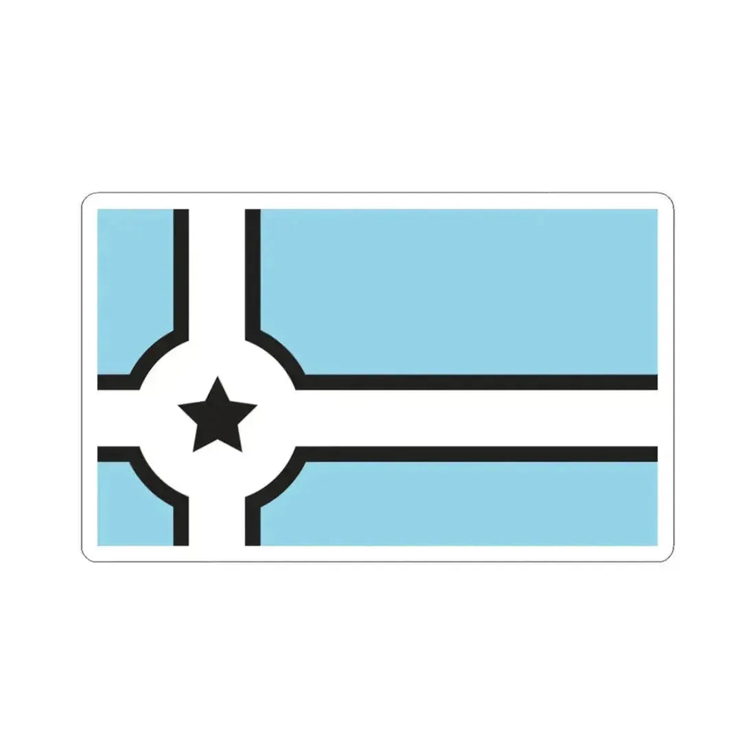Joplin Missouri Crossroads flag proposal (United States) STICKER Vinyl Kiss-Cut Decal 3 Inch White - The Sticker Space