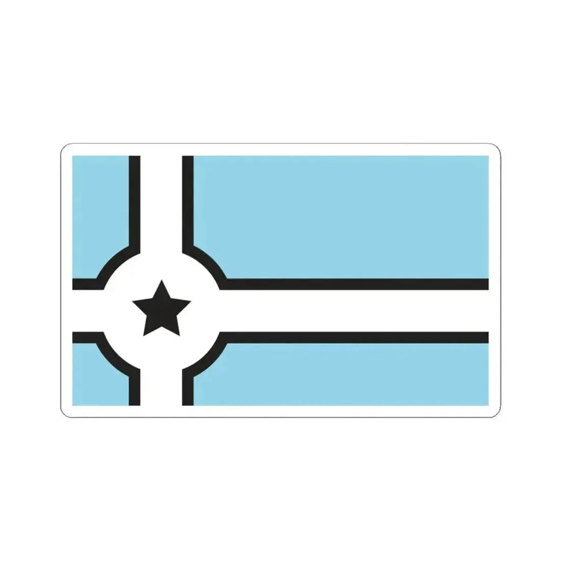 Joplin Missouri Crossroads flag proposal (United States) STICKER Vinyl Kiss-Cut Decal 4 Inch White - The Sticker Space