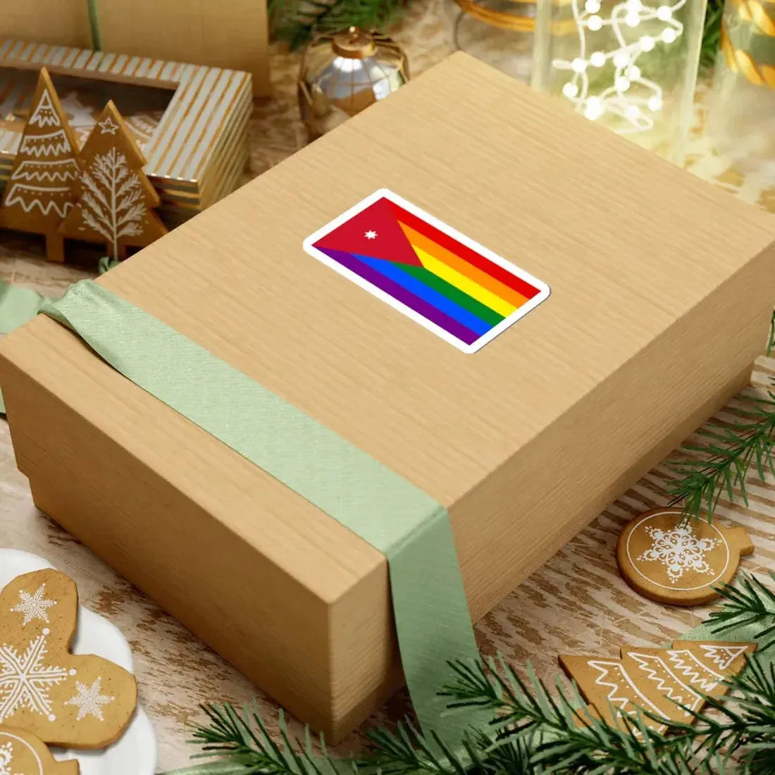 Jordan LGBT Flag (Jordan) STICKER Vinyl Kiss-Cut Decal - The Sticker Space